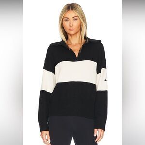 Goldbergh Jules Black and White Sweater Half Zip Wool Base Layer size XS